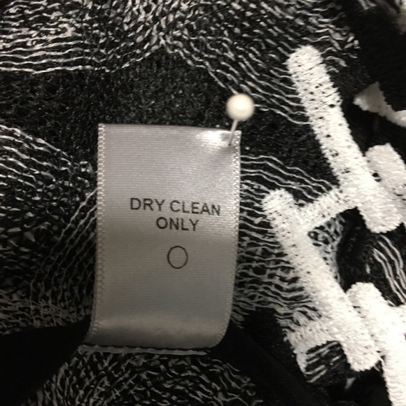 Vtg Unique open cut work Jacket Black & White Red Zips ic by Connie K NWOT med - Picture 10 of 15